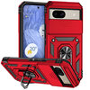 Heavy Duty Shockproof Case / Slide Camera Cover for Google Pixel 8a - Red