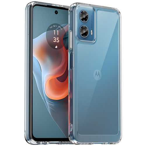 Hybrid Acrylic Tough Shockproof Case for Motorola Moto G34 - Clear (Frame)