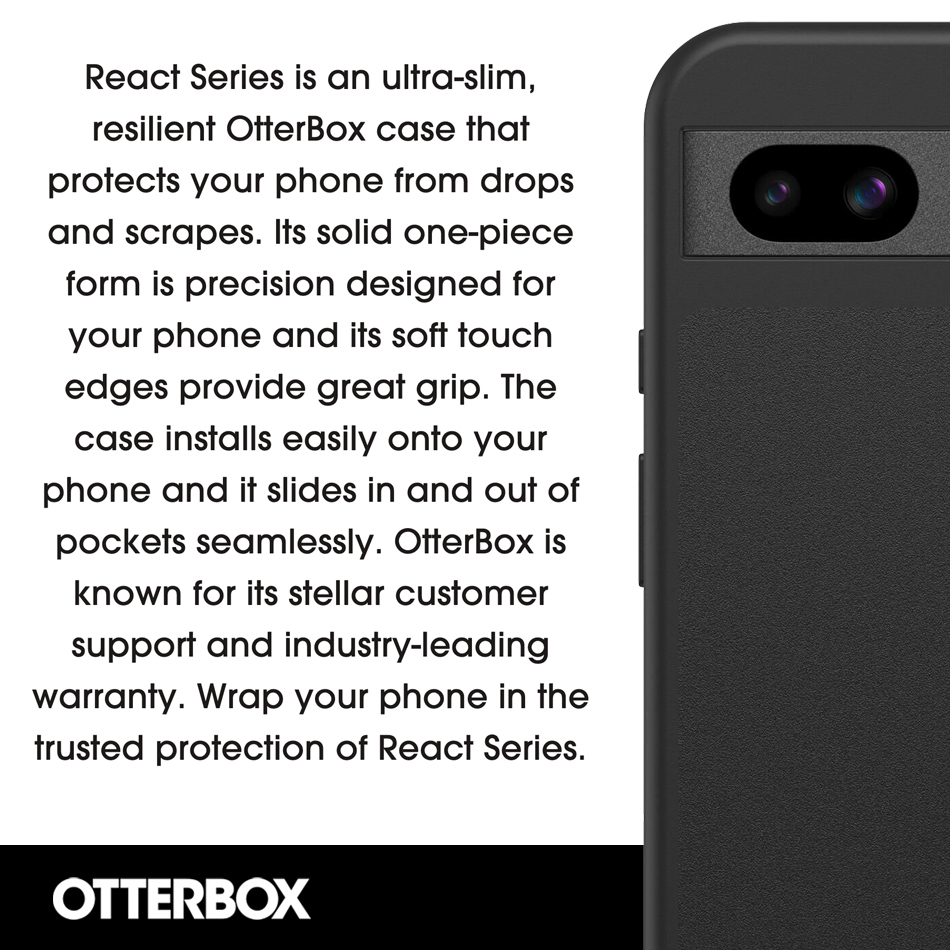 OtterBox React Shockproof Case for Google Pixel 8a - Black