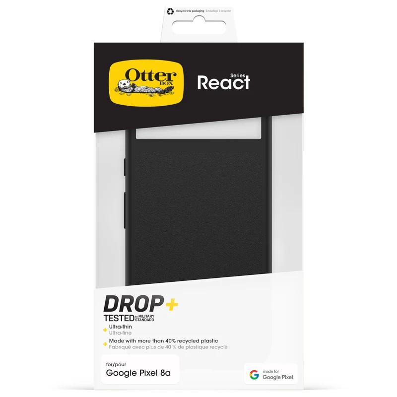 OtterBox React Shockproof Case for Google Pixel 8a - Black