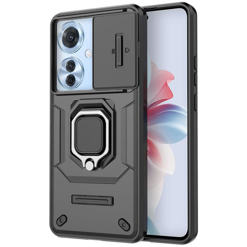 Heavy Duty Shockproof Case / Slide Camera Cover for Oppo Reno11 F - Black