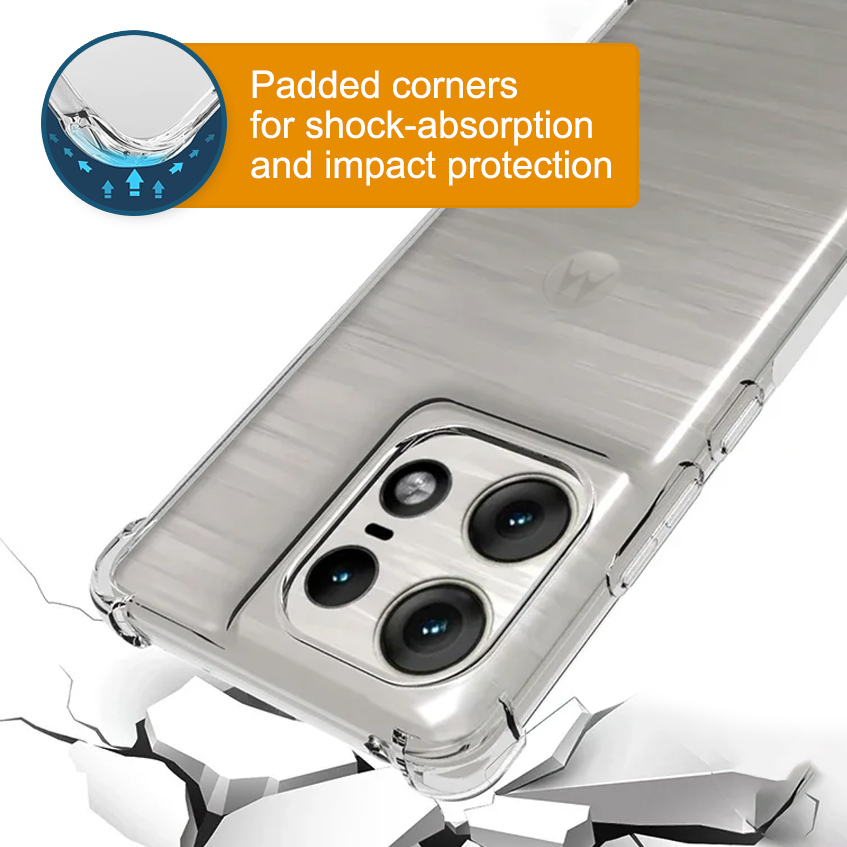 Flexi Gel Shockproof Case for Motorola Edge 50 / 50 Pro - Clear (Gloss Grip)