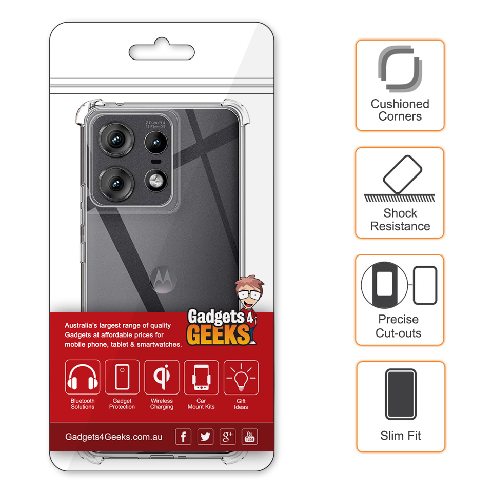 Flexi Gel Shockproof Case for Motorola Edge 50 / 50 Pro - Clear (Gloss Grip)