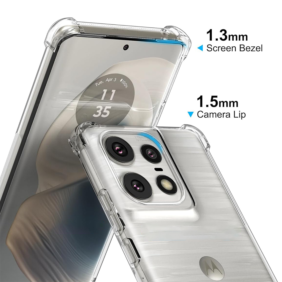Flexi Gel Shockproof Case for Motorola Edge 50 / 50 Pro - Clear (Gloss Grip)