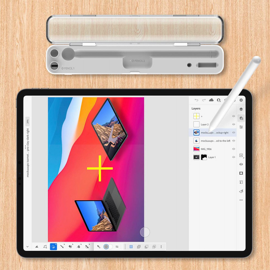 Wireless Charging Case Storage Box for Apple Pencil 1st / 2nd Gen