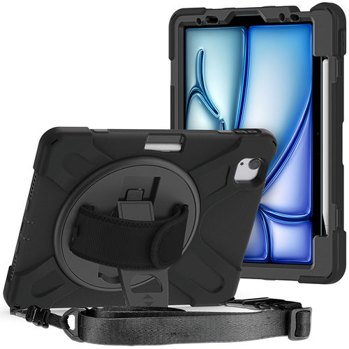 360 Hand Holder / Shoulder Strap / Shockproof Case for Apple iPad Air 11-inch (M2) 2024