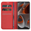 Leather Wallet Case & Card Holder Pouch for Motorola Edge 50 / 50 Pro - Red
