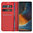 Leather Wallet Case & Card Holder Pouch for Motorola Edge 50 Fusion - Red