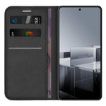 Leather Wallet Case & Card Holder Pouch for Asus Zenfone 11 Ultra - Black