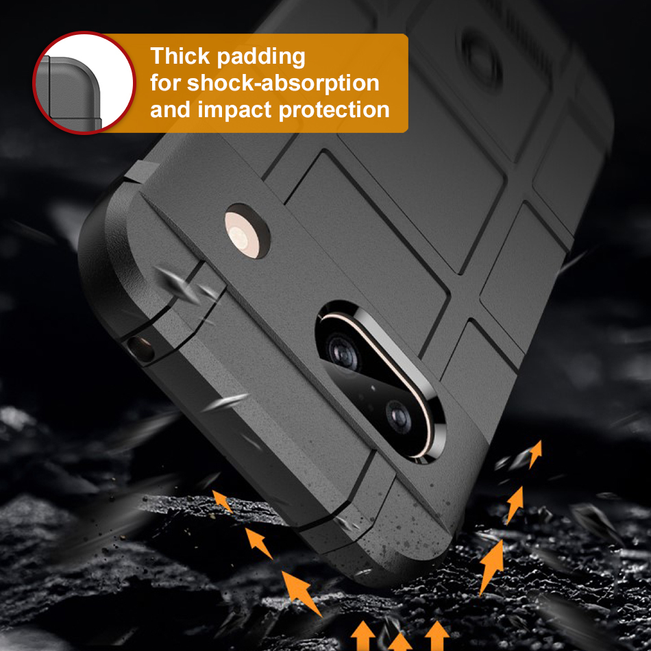 Anti-Shock Grid Texture Tough Shockproof Case for Google Pixel 8a - Black