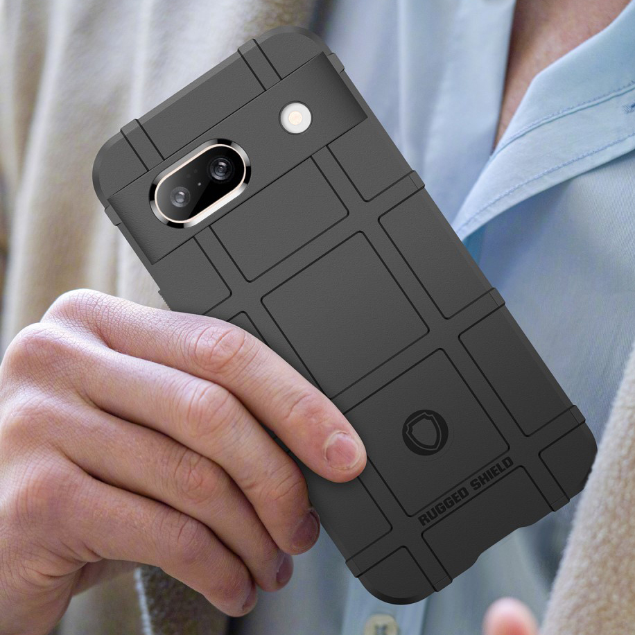 Anti-Shock Grid Texture Tough Shockproof Case for Google Pixel 8a - Black