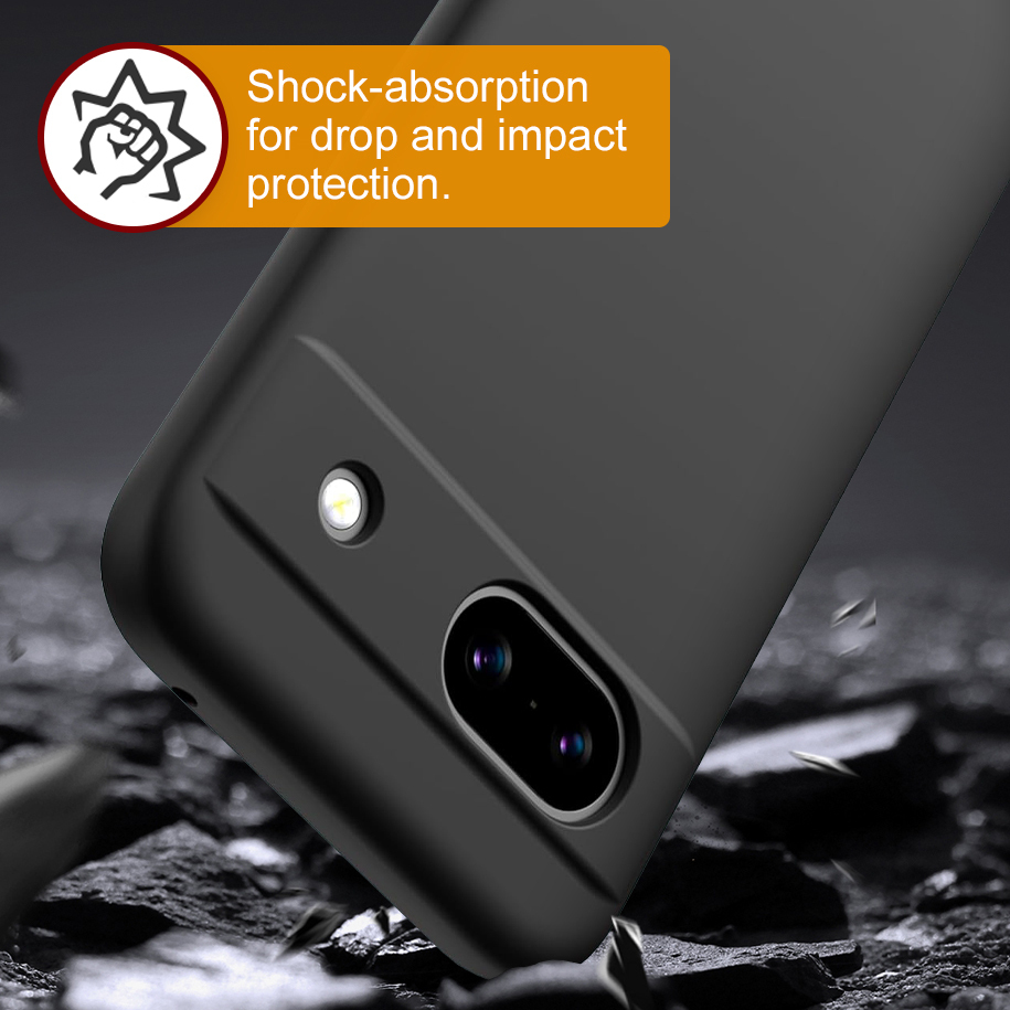 Flexi Stealth Liquid Silicone Case for Google Pixel 8a - Black (Matte)