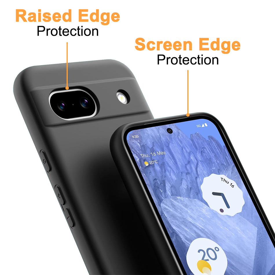 Flexi Stealth Liquid Silicone Case for Google Pixel 8a - Black (Matte)