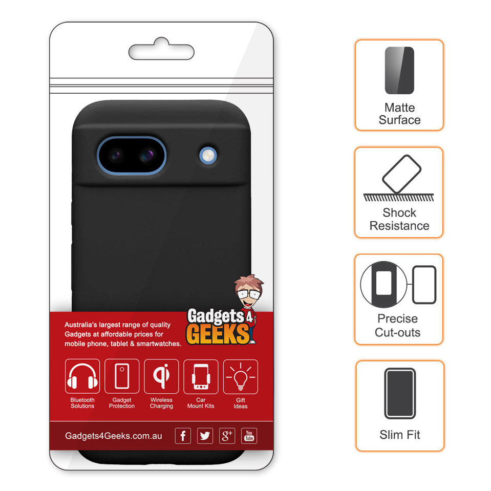Flexi Stealth Liquid Silicone Case for Google Pixel 8a - Black (Matte)