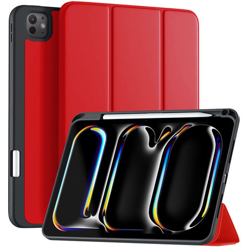 Trifold (Sleep/Wake) Smart Case & Stand for Apple iPad Pro 11-inch (M4) 2024 - Red
