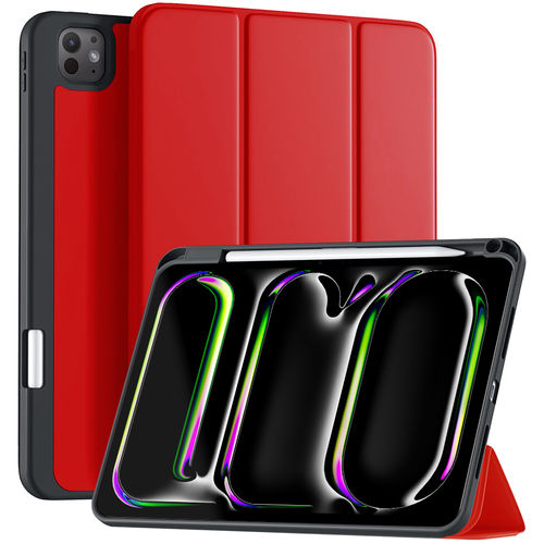 Trifold (Sleep/Wake) Smart Case & Stand for Apple iPad Pro 13-inch (M4) 2024 - Red