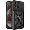 Heavy Duty Shockproof Case / Slide Camera Cover for Motorola Edge 50 Pro - Black