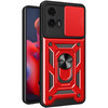 Heavy Duty Shockproof Case / Slide Camera Cover for Motorola G04 / G24 / E14 - Red