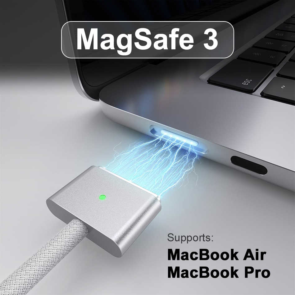 (140W) USB Type-C (PD) Power Adapter Charger / MagSafe 3 Cable (2m) for MacBook Air / Pro