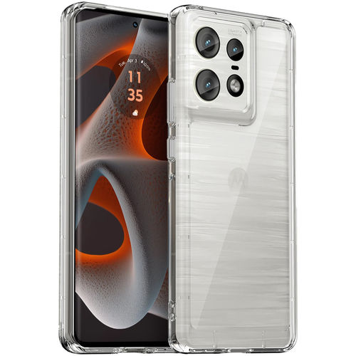 Hybrid Acrylic Tough Shockproof Case for Motorola Edge 50 Pro - Clear (Frame)