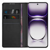 Leather Wallet Case & Card Holder Pouch for Oppo Reno12 5G - Black