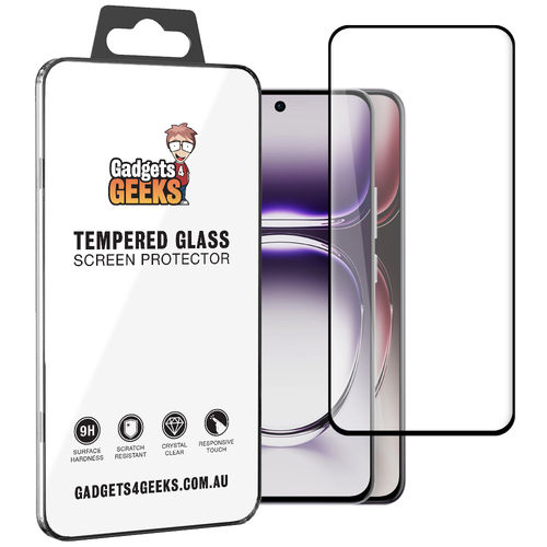 3D Curved Tempered Glass Screen Protector for Oppo Reno12 / 12 Pro 5G - Black