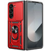 Slim Armour Shockproof Case / Slide Cover / Ring Stand for Samsung Galaxy Z Fold6 - Red