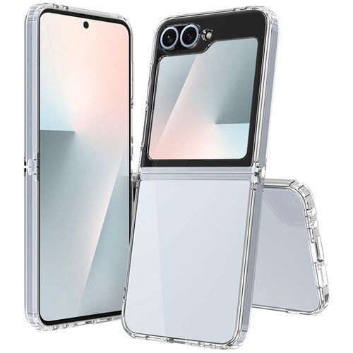 Hybrid Acrylic Tough Shockproof Case for Samsung Galaxy Z Flip7 FE / Flip6 - Clear (Frame)