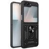 Slim Armour Shockproof Case / Finger Ring Stand for Samsung Galaxy Z Flip7 FE / Flip6 - Black