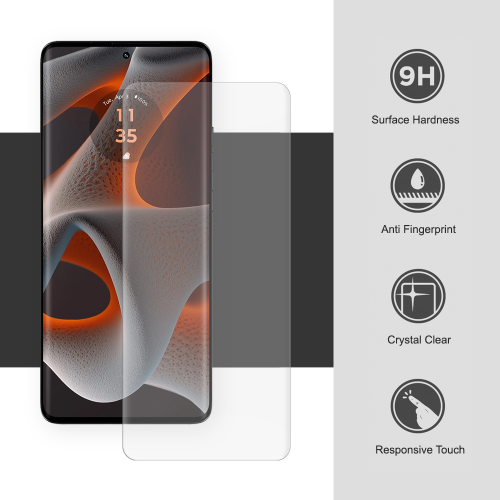 UV Liquid 3D Curved Tempered Glass Screen Protector Motorola Edge 50 Pro