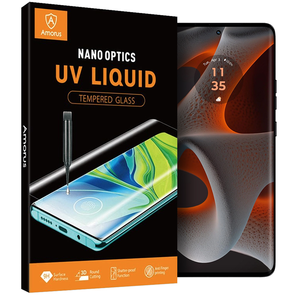 UV Liquid 3D Curved Tempered Glass Screen Protector Motorola Edge 50 Pro