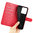 Leather Wallet Case & Card Holder Pouch for Xiaomi Redmi 13 4G - Red