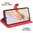 Leather Wallet Case & Card Holder Pouch for Xiaomi Redmi 13 4G - Red