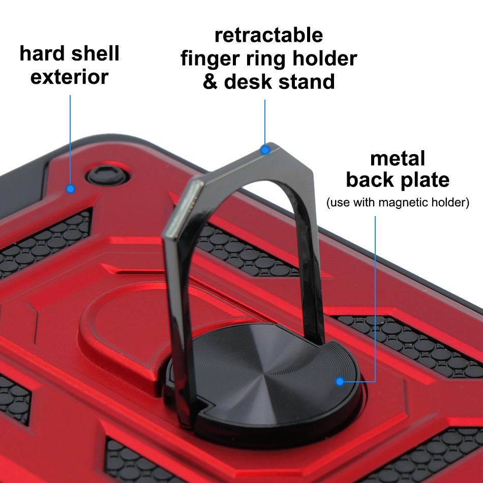 Heavy Duty Shockproof Case / Slide Camera Cover for Motorola Edge 50 Fusion - Red