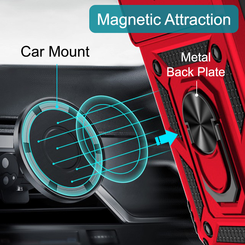Heavy Duty Shockproof Case / Slide Camera Cover for Motorola Edge 50 Fusion - Red