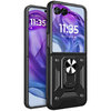 Slim Armour Shockproof Case / Finger Ring Stand for Motorola Razr 50 Ultra - Black