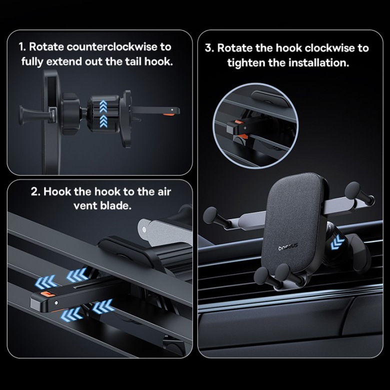 Baseus Ultra Control Mega Gravity / Air Vent Car Mount Holder for Foldable Phone