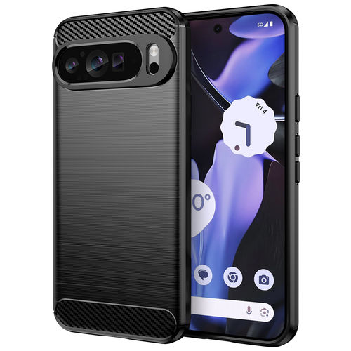 Flexi Slim Carbon Fibre Case for Google Pixel 9 Pro XL - Brushed Black
