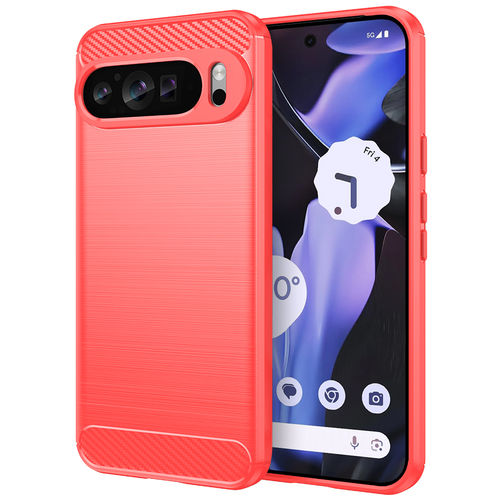 Flexi Slim Carbon Fibre Case for Google Pixel 9 Pro XL - Brushed Red