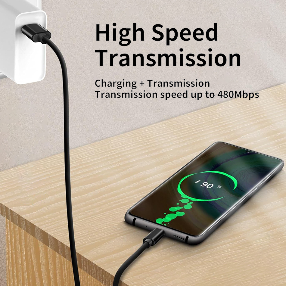 Short USB Type-C Data Charging Cable (30cm) - Black