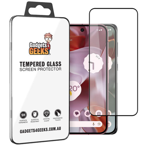 Full Coverage Tempered Glass Screen Protector for Google Pixel 9 / 9 Pro - Black