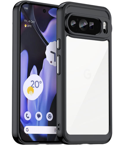 Hybrid Acrylic Tough Shockproof Case for Google Pixel 9 Pro XL - Black (Frame)