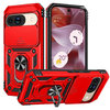 Heavy Duty Shockproof Case / Slide Camera Cover for Google Pixel 9 / 9 Pro - Red