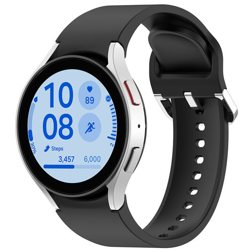 Classic Buckle Silicone Band for Samsung Galaxy Watch7 / 6 / 6 Classic / 5 / 5 Pro / 4 - Black