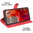Leather Wallet Case & Card Holder Pouch for Motorola Moto G85 - Red