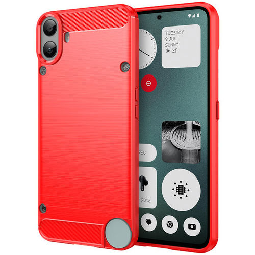 Flexi Slim Carbon Fibre Case for Nothing CMF Phone 1 - Brushed Red