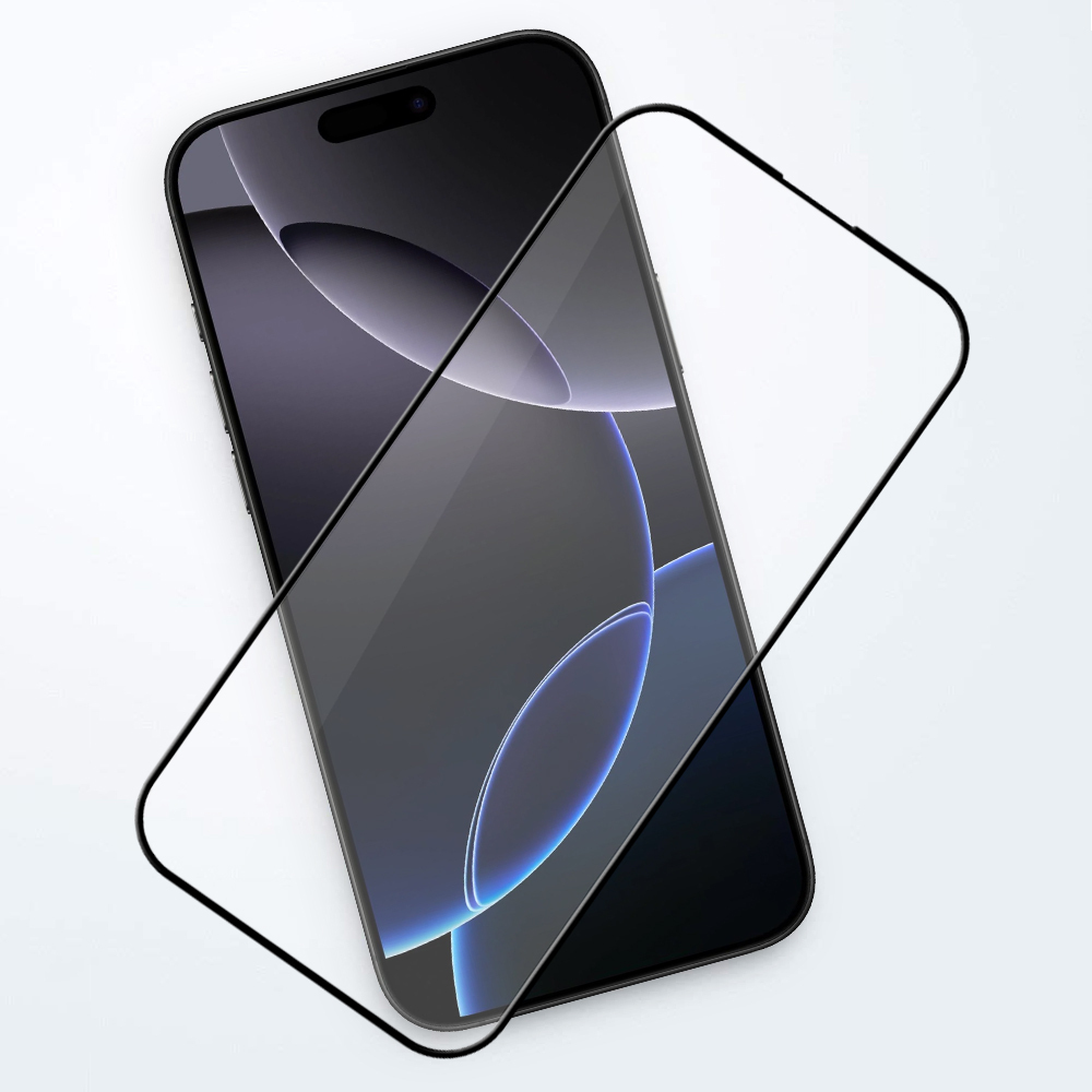 Full Coverage Tempered Glass Screen Protector for Apple iPhone 16 Pro Max - Black