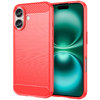 Flexi Slim Carbon Fibre Case for Apple iPhone 16 Plus - Brushed Red