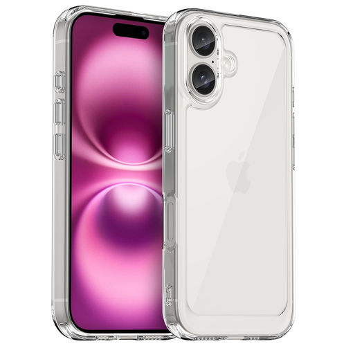 Hybrid Acrylic Tough Shockproof Case for Apple iPhone 16 - Clear (Frame)