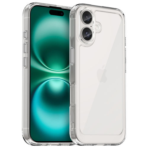 Hybrid Acrylic Tough Shockproof Case for Apple iPhone 16 Plus - Clear (Frame)